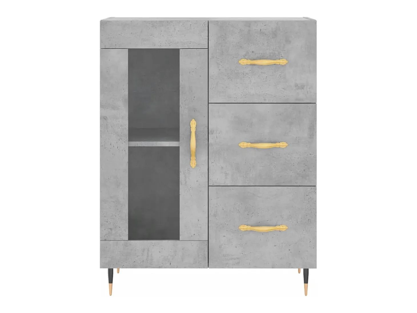 Aparador de madera de ingeniería gris hormigón 69,5x34x90 cm