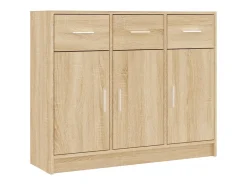 Aparador de madera de ingeniería color roble Sonoma 91x28x75 cm