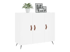 Aparador de madera de ingeniería blanco 90x34x80 cm ES37974