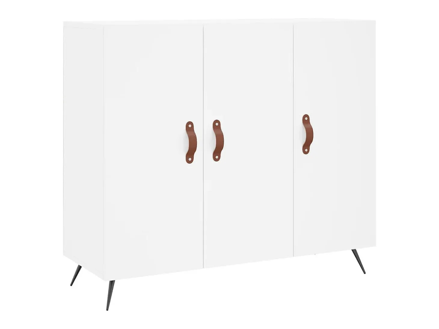 Aparador de madera de ingeniería blanco 90x34x80 cm ES37974
