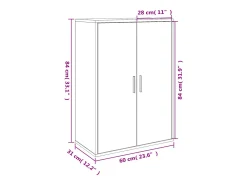 Aparador de madera de ingeniería gris hormigón 60x31x84 cm