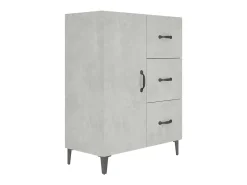 Aparador de madera de ingeniería gris hormigón 69,5x34x90 cm ES31857