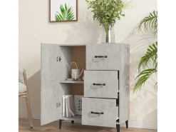 Aparador de madera de ingeniería gris hormigón 69,5x34x90 cm ES31857
