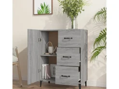 Aparador de madera de ingeniería gris Sonoma 69,5x34x90 cm ES90291