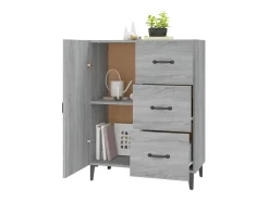 Aparador de madera de ingeniería gris Sonoma 69,5x34x90 cm ES90291