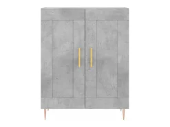 Aparador de madera de ingeniería gris hormigón 69,5x34x90 cm