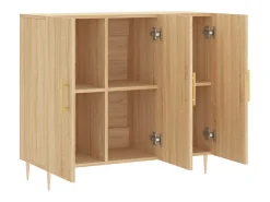 Aparador de madera de ingeniería roble Sonoma 90x34x80 cm