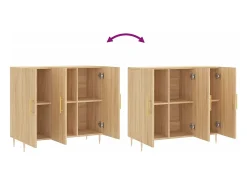 Aparador de madera de ingeniería roble Sonoma 90x34x80 cm