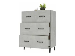 Aparador de madera de ingeniería gris hormigón 69,5x34x90 cm