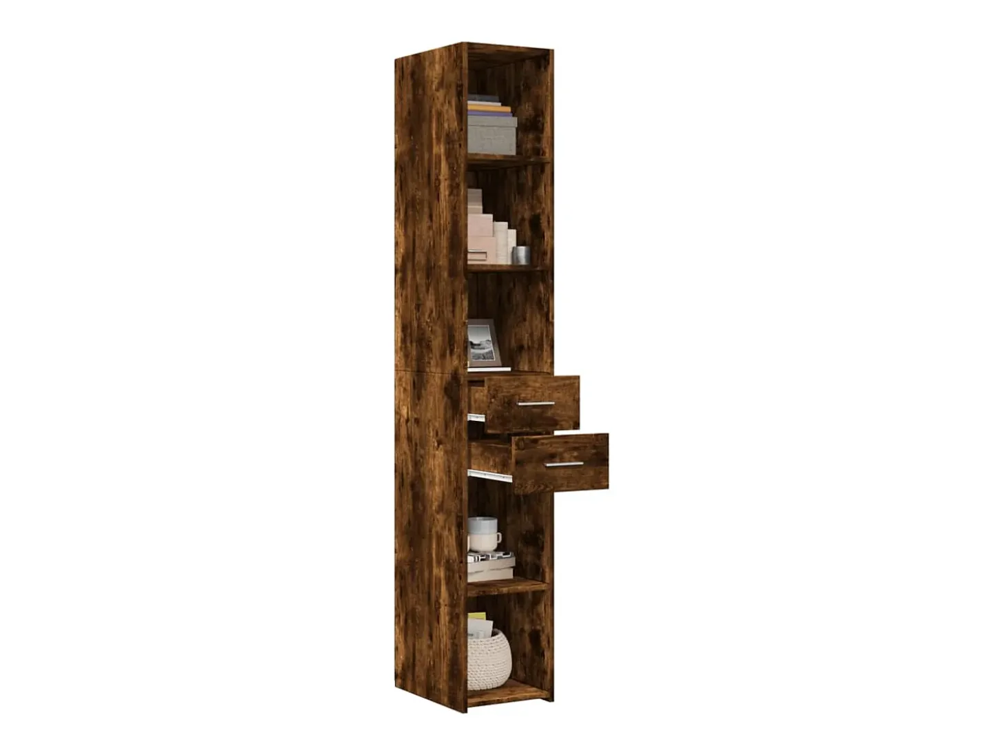 Aparador de madera de ingeniería roble ahumado 30x42,5x185 cm