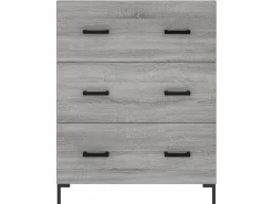 Aparador de madera de ingeniería gris Sonoma 69,5x34x90 cm ES63954