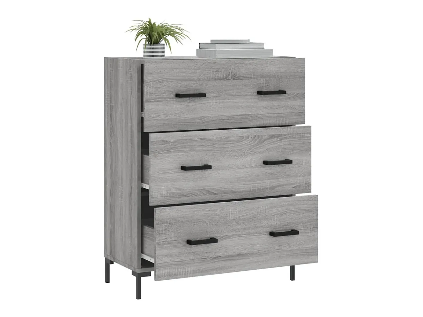 Aparador de madera de ingeniería gris Sonoma 69,5x34x90 cm ES63954