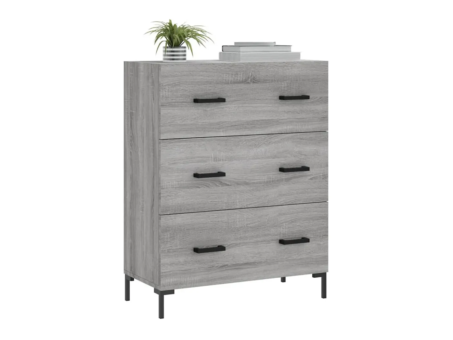 Aparador de madera de ingeniería gris Sonoma 69,5x34x90 cm ES63954
