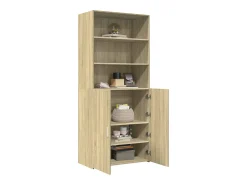 Aparador de madera de ingeniería roble Sonoma 80x42,5x185 cm