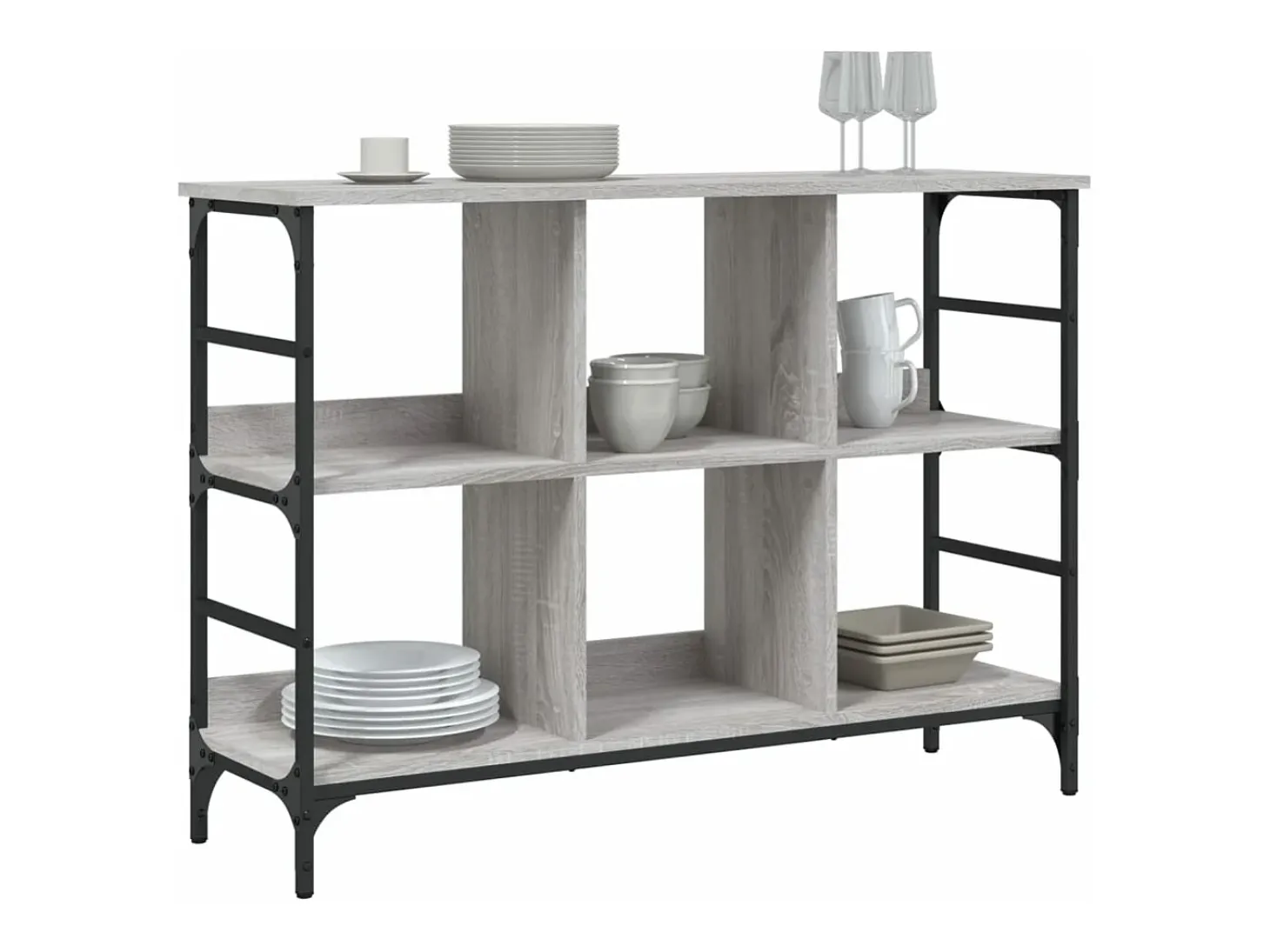Aparador de madera de ingeniería gris Sonoma 102x32x73,5 cm ES410318