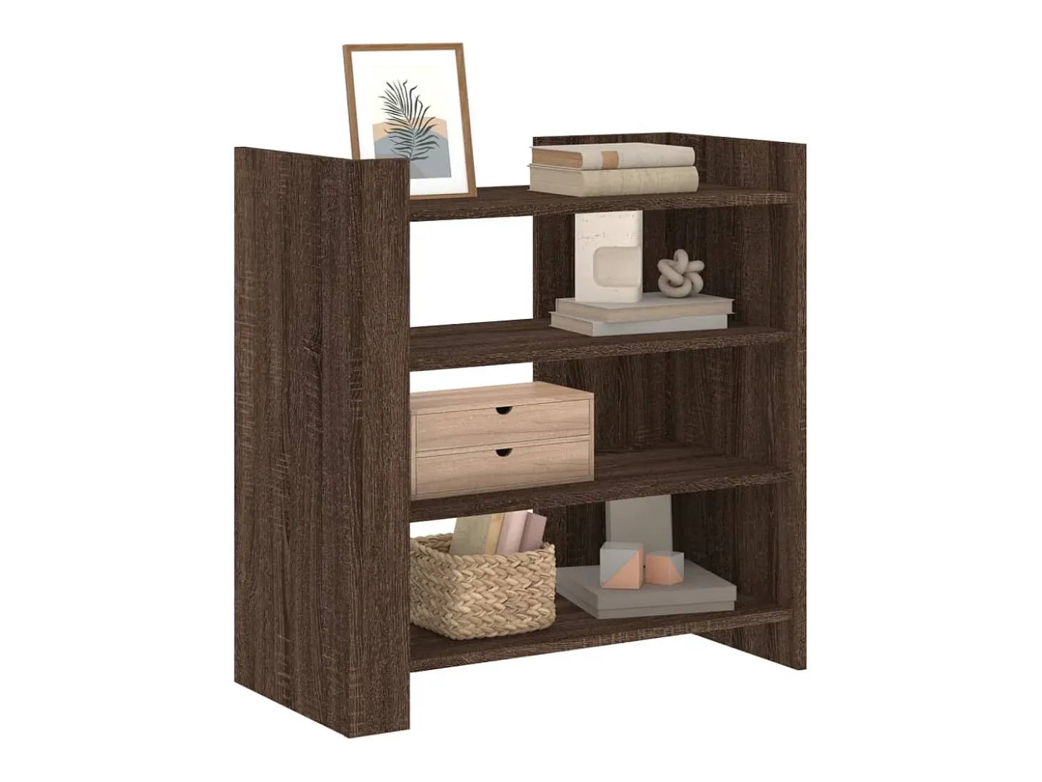 Aparador de madera de ingeniería marrón roble 73,5x35x75 cm