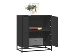 Aparador de madera de ingeniería negro 68x35x76 cm