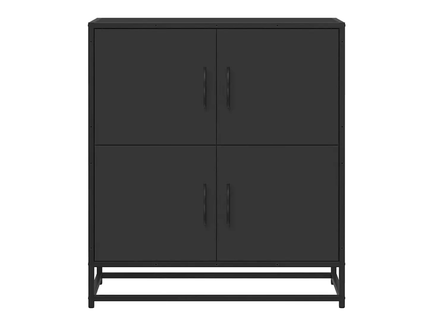 Aparador de madera de ingeniería negro 68x35x76 cm