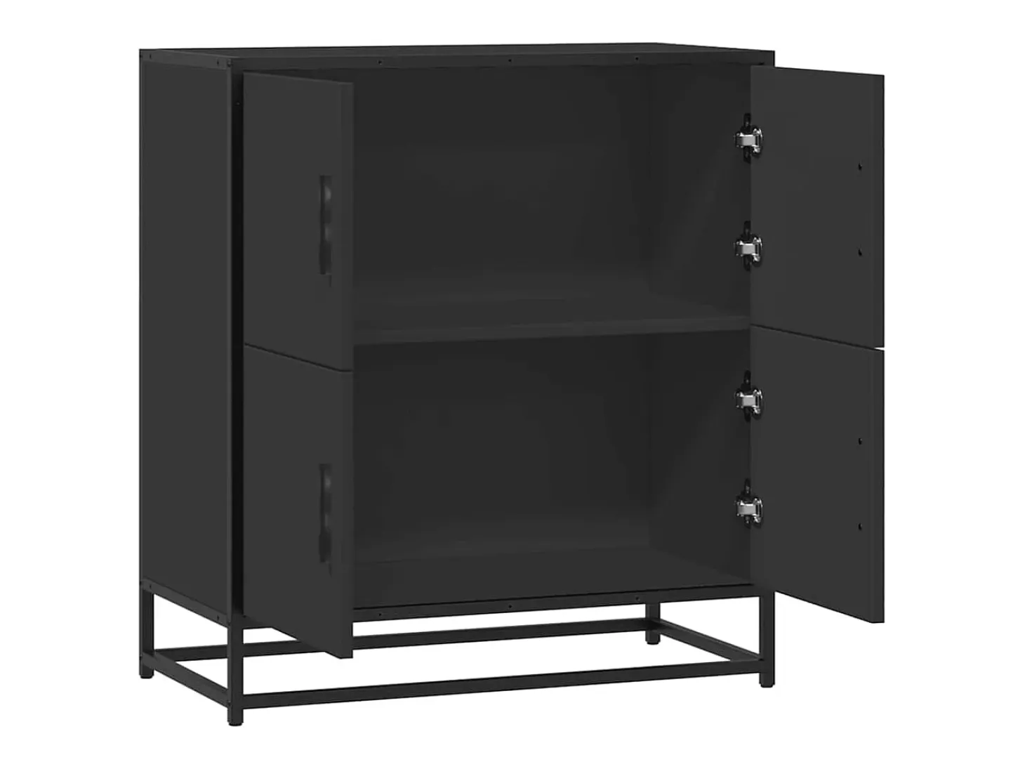 Aparador de madera de ingeniería negro 68x35x76 cm