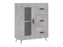 Aparador de madera de ingeniería gris hormigón 69,5x34x90 cm ES62104