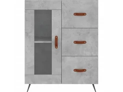 Aparador de madera de ingeniería gris hormigón 69,5x34x90 cm ES62104