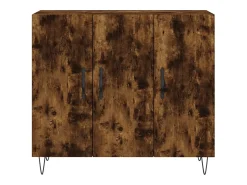 Aparador de madera de ingeniería roble ahumado 90x34x80 cm