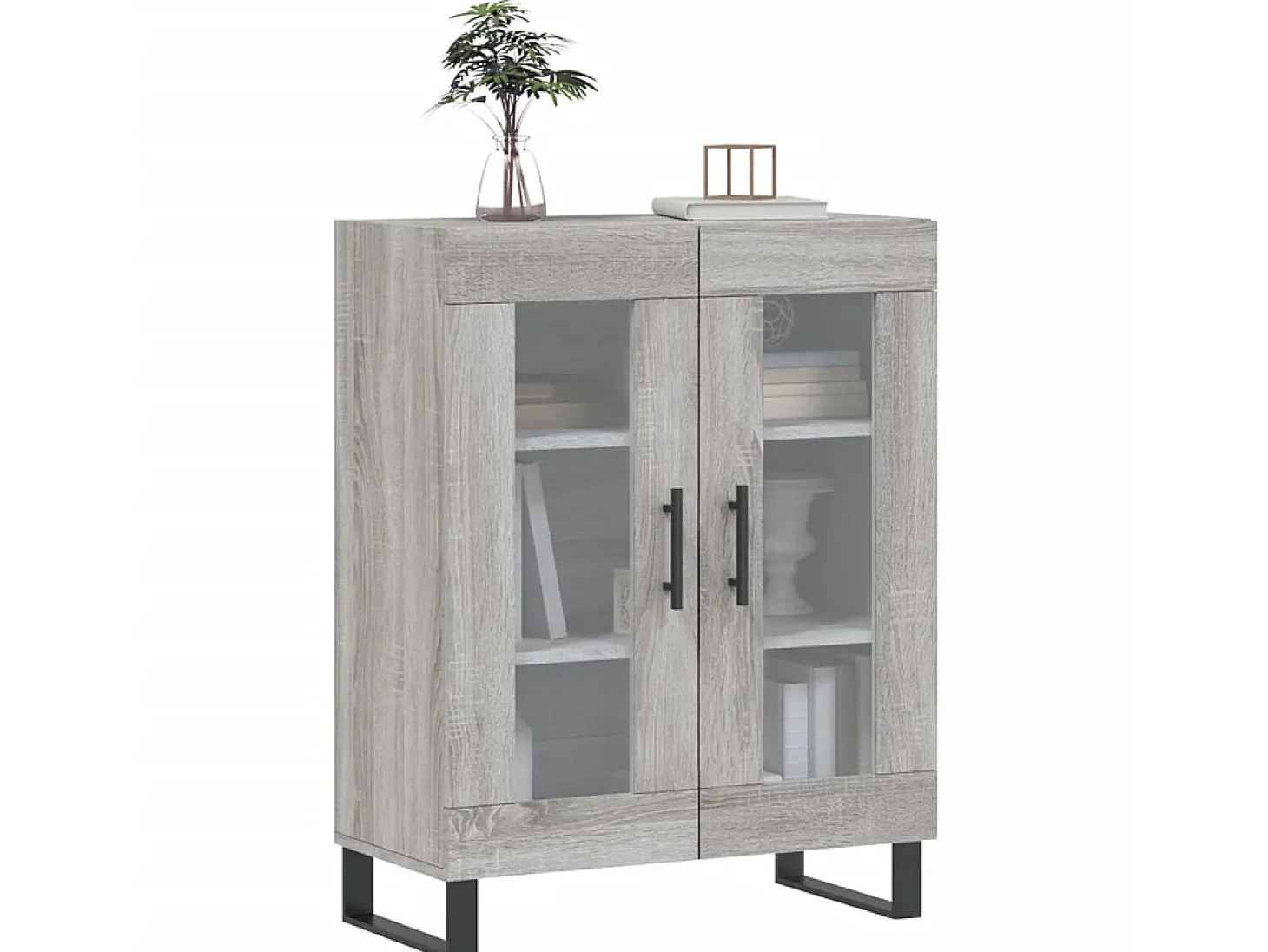 Aparador de madera de ingeniería gris Sonoma 69,5x34x90 cm ES27938