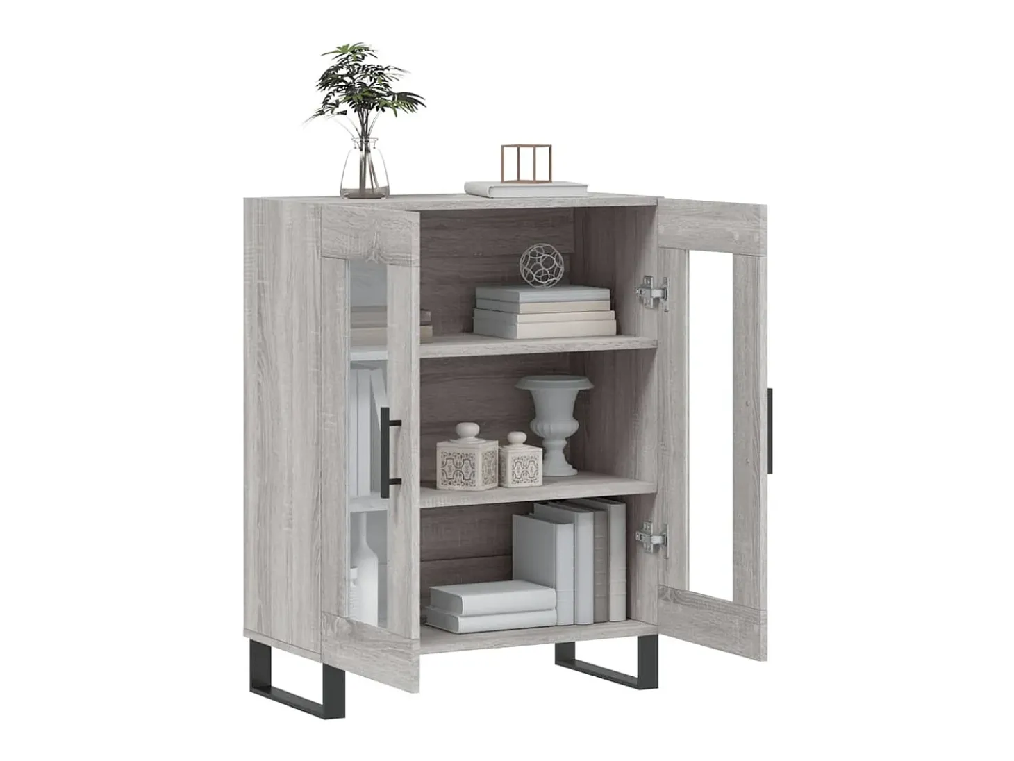 Aparador de madera de ingeniería gris Sonoma 69,5x34x90 cm ES27938