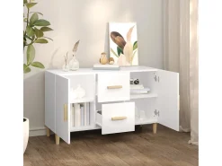 Aparador de madera de ingeniería blanco 100x36x60 cm