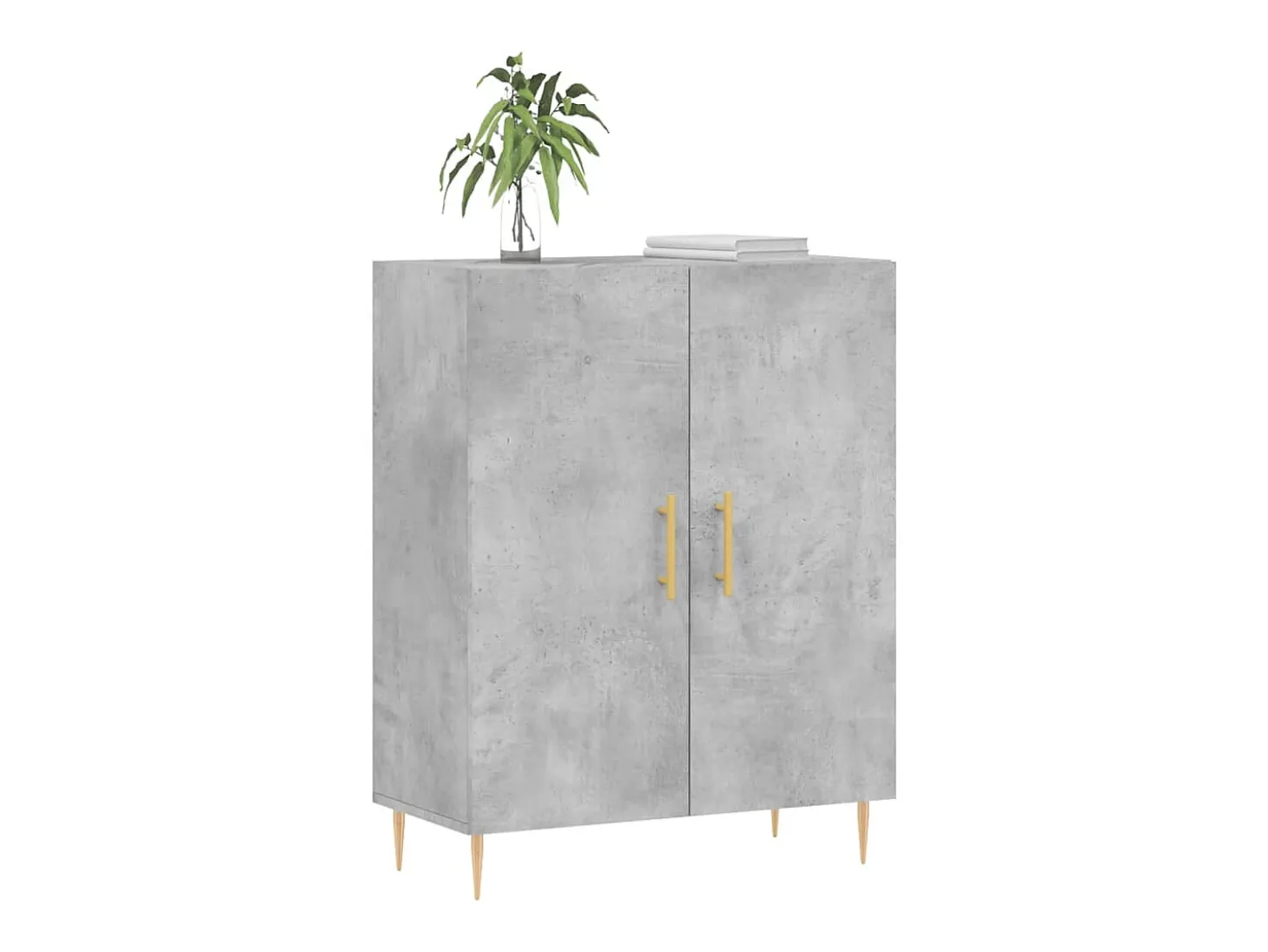 Aparador de madera de ingeniería gris hormigón 69,5x34x90 cm