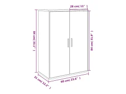 Aparador de madera de ingeniería roble ahumado 60x31x84 cm