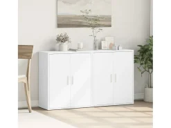 Aparador de madera de ingeniería 2 uds blanco 60x31x70 cm ES430821