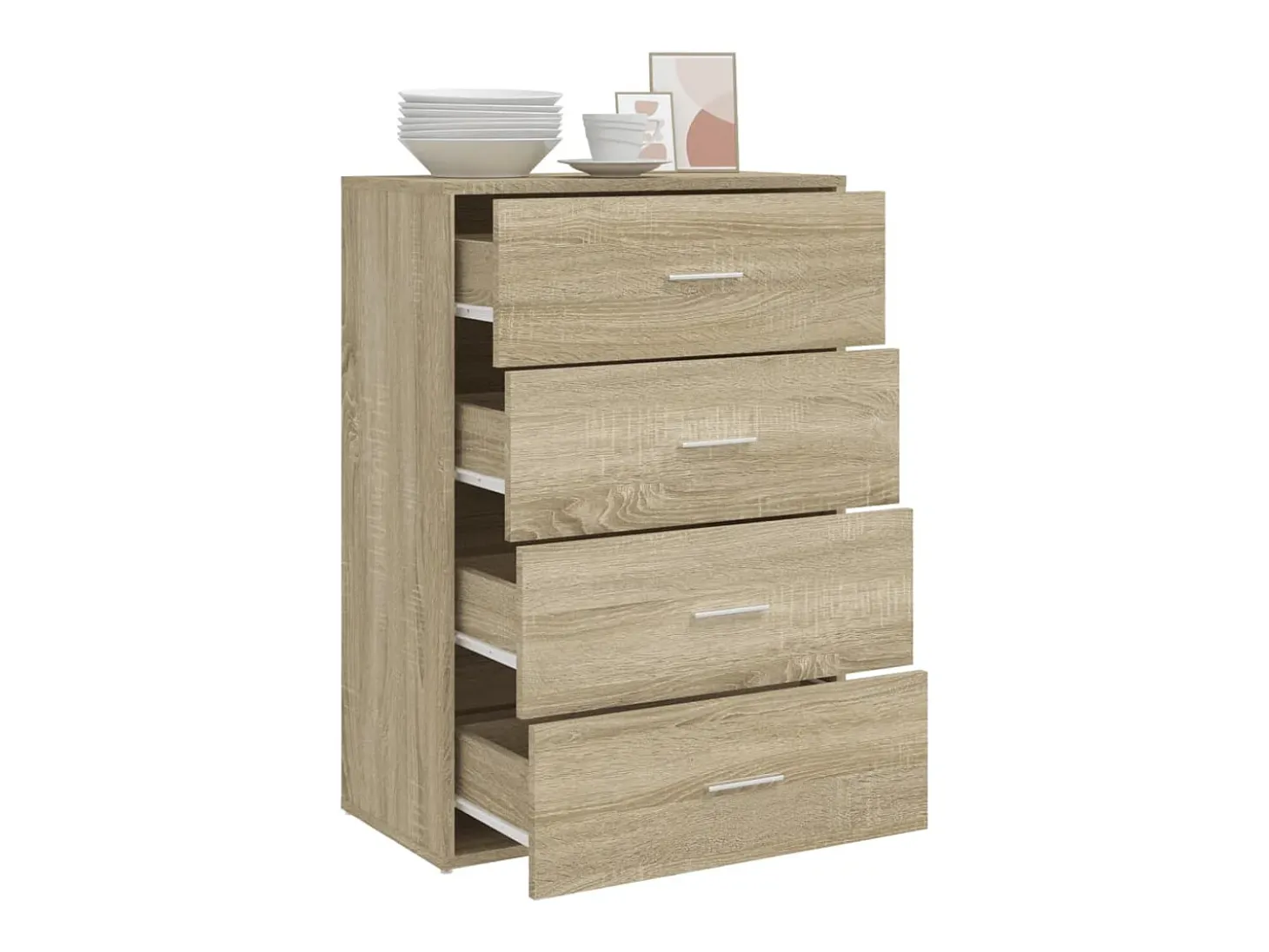 Aparador de madera de ingeniería roble Sonoma 60x31x84 cm ES478387