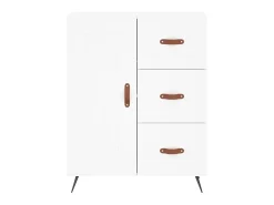 Aparador de madera de ingeniería blanco 69,5x34x90 cm ES37170