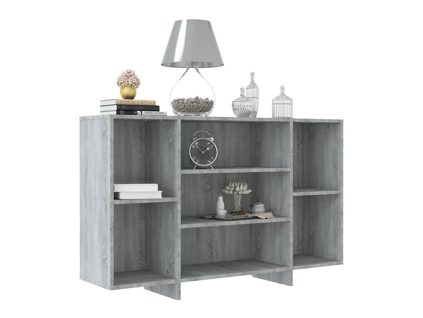 Aparador de madera de ingeniería gris Sonoma 120x30x75 cm ES17195