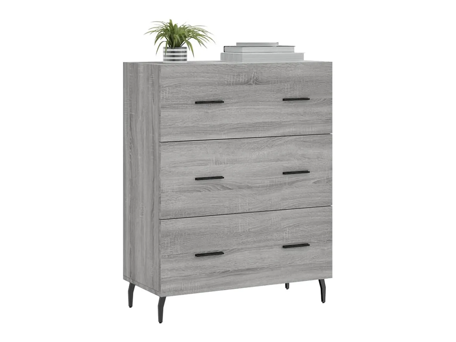 Aparador de madera de ingeniería gris Sonoma 69,5x34x90 cm ES96115