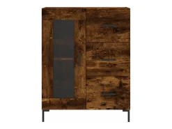 Aparador de madera de ingeniería roble ahumado 69,5x34x90 cm