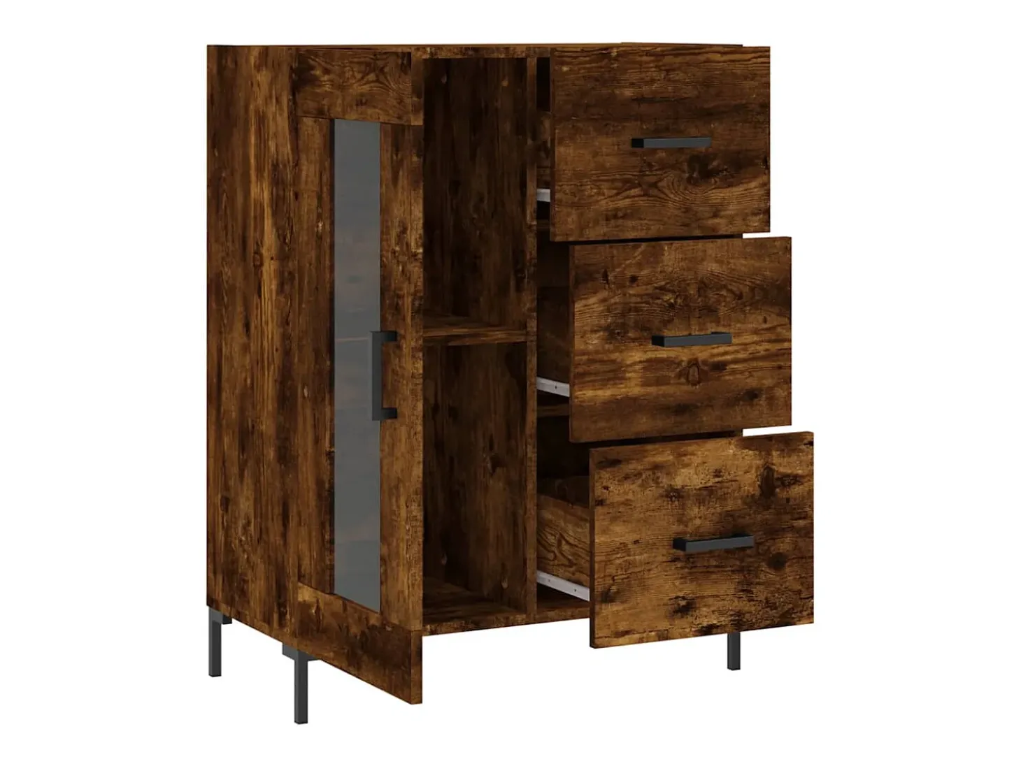 Aparador de madera de ingeniería roble ahumado 69,5x34x90 cm