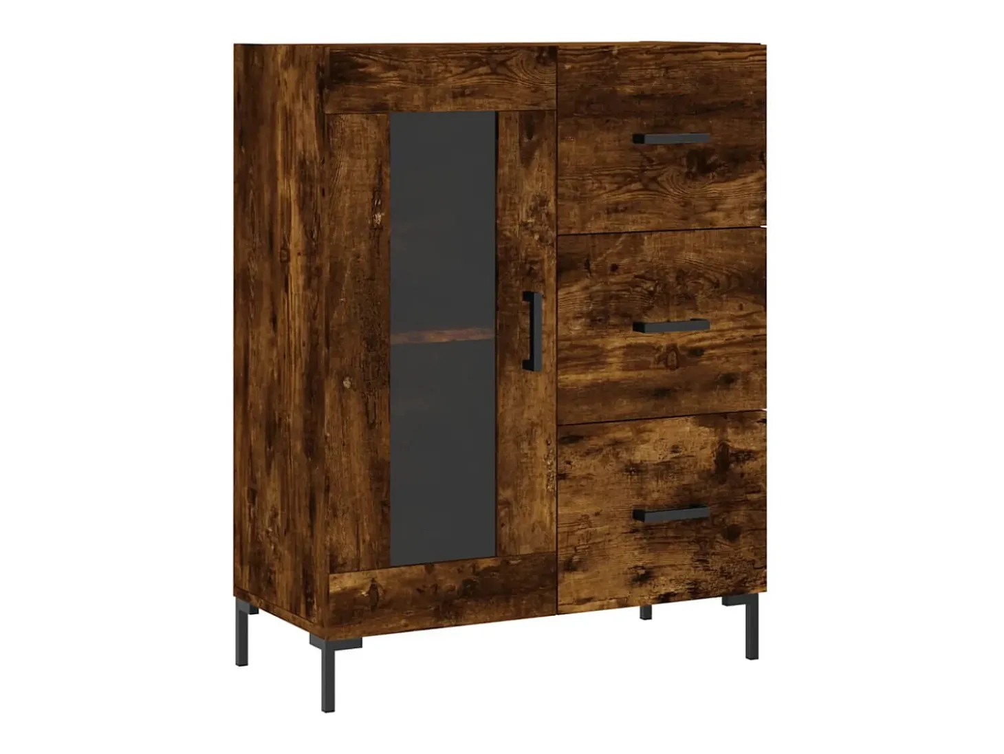 Aparador de madera de ingeniería roble ahumado 69,5x34x90 cm