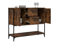 Aparador de madera de ingeniería roble ahumado 100x36x85 cm ES22324