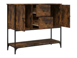 Aparador de madera de ingeniería roble ahumado 100x36x85 cm ES22324