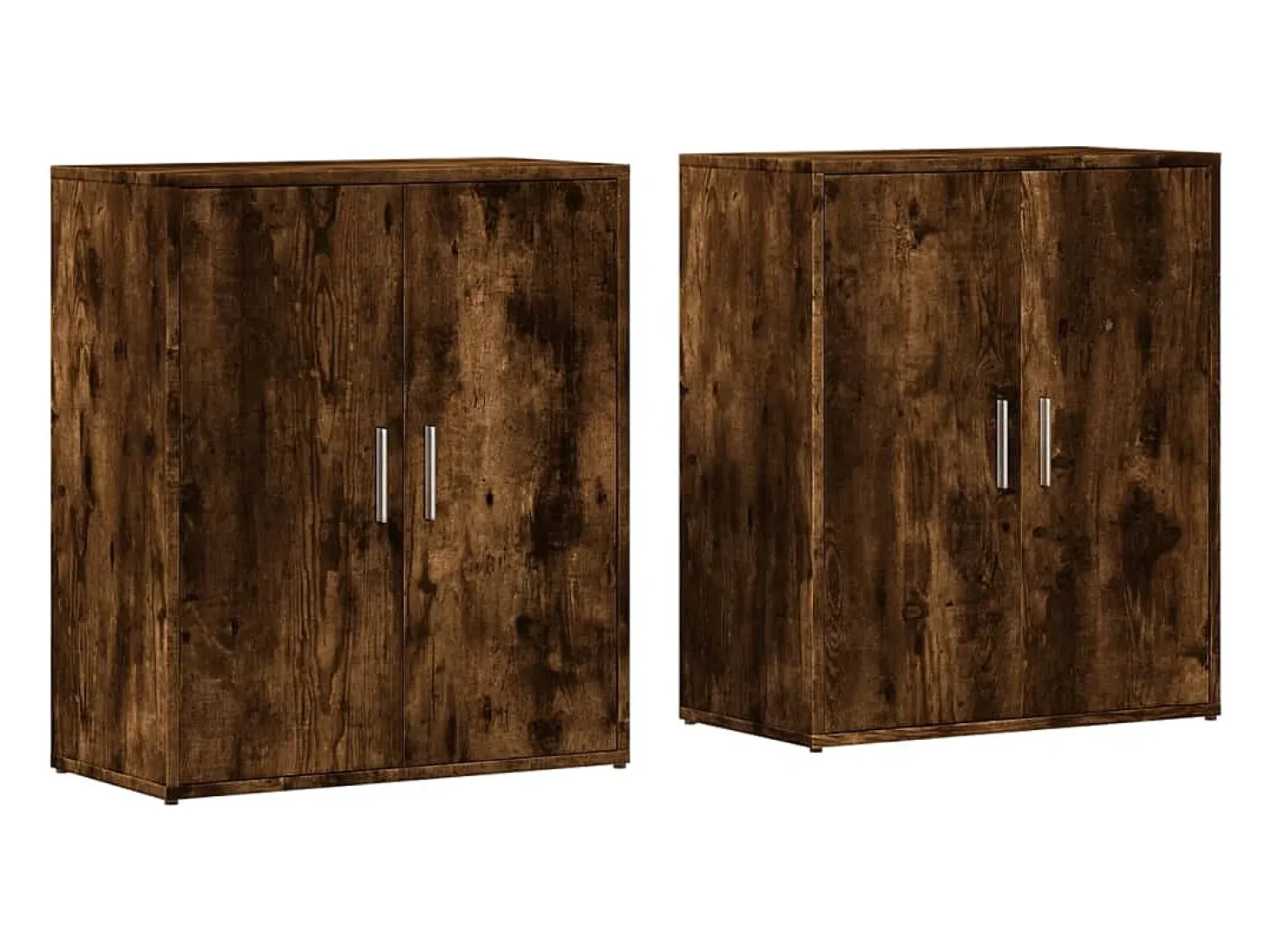 Aparador de madera de ingeniería 2 uds roble ahumado 60x31x70cm