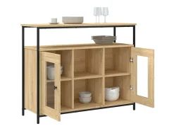 Aparador de madera de ingeniería roble Sonoma 100x35x80 cm ES54436