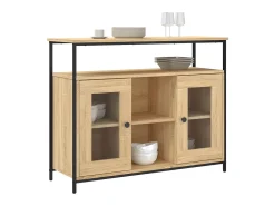 Aparador de madera de ingeniería roble Sonoma 100x35x80 cm ES54436