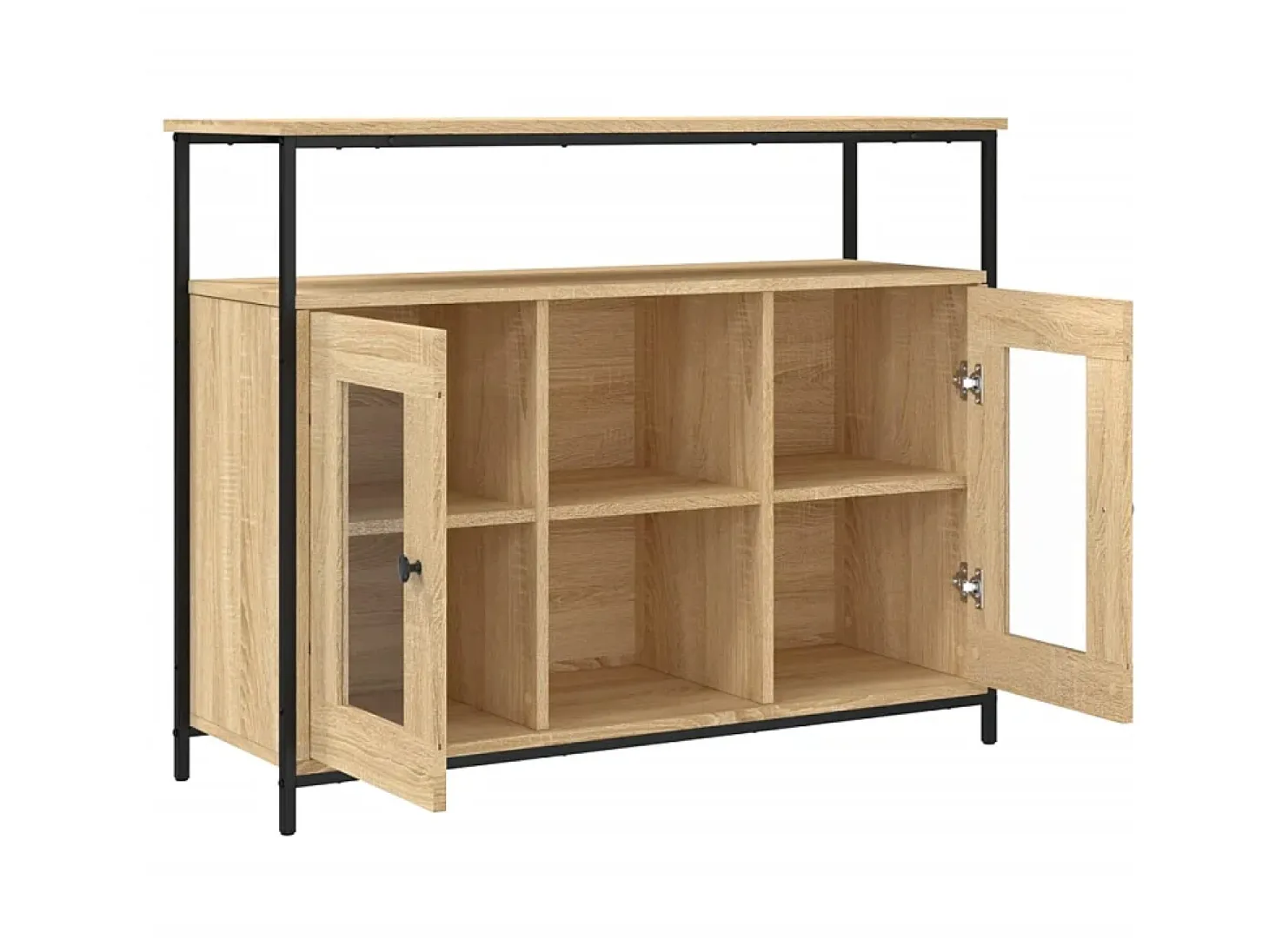 Aparador de madera de ingeniería roble Sonoma 100x35x80 cm ES54436