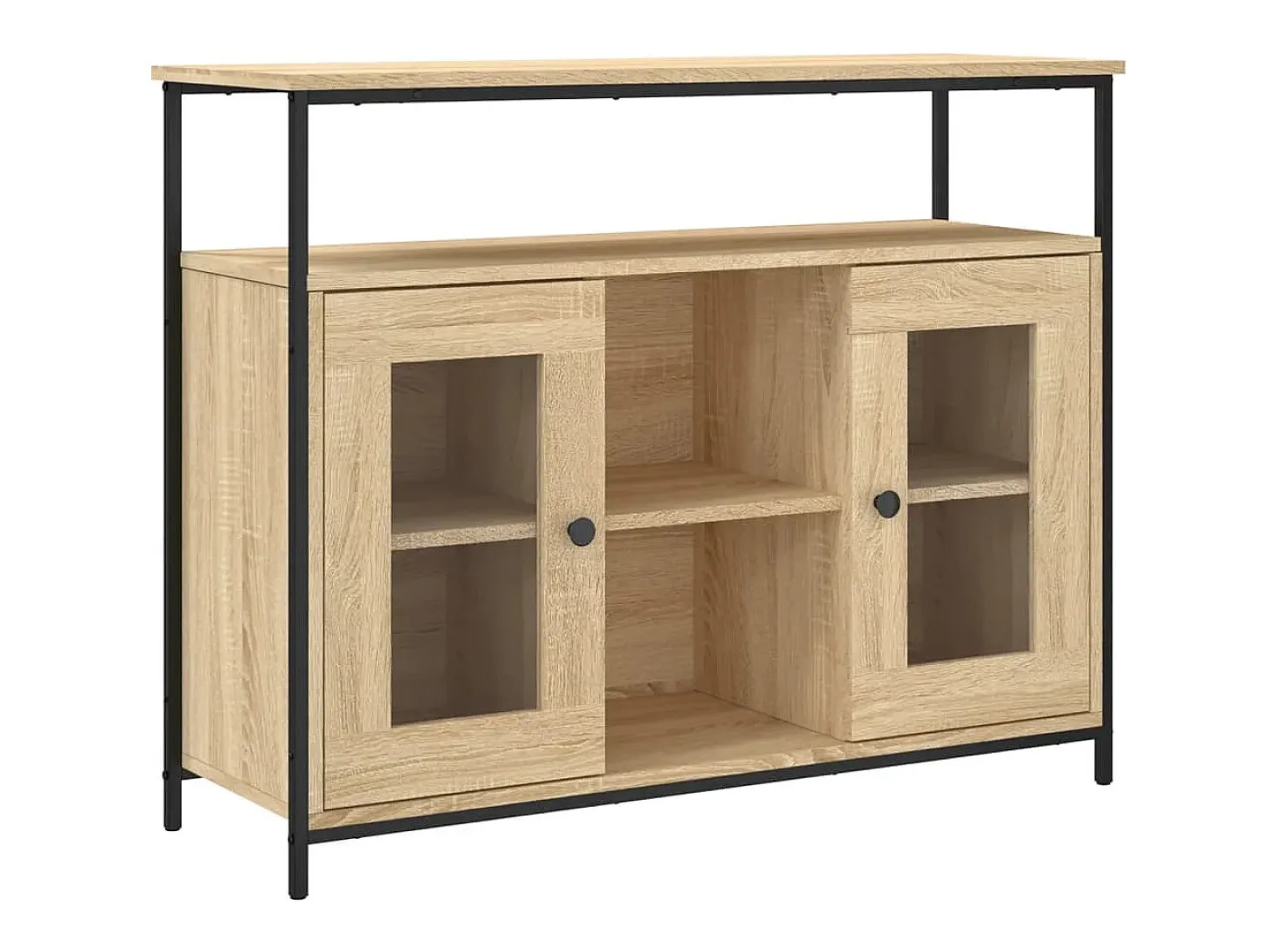 Aparador de madera de ingeniería roble Sonoma 100x35x80 cm ES54436