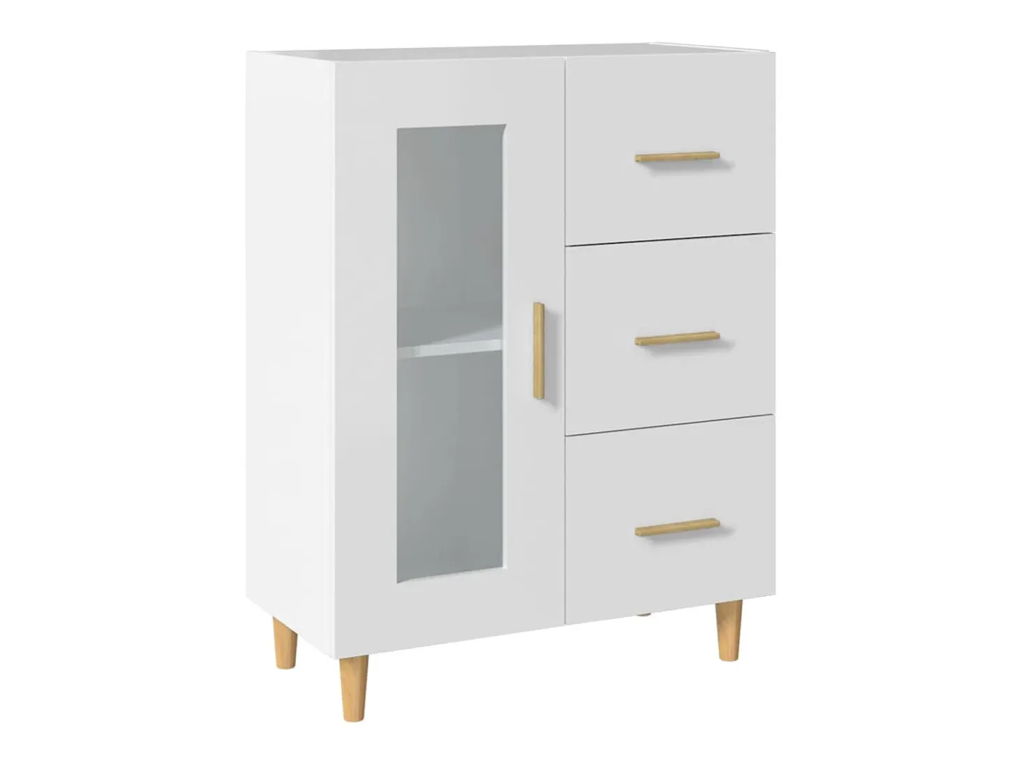 Aparador de madera de ingeniería blanco 69,5x34x90 cm ES27447