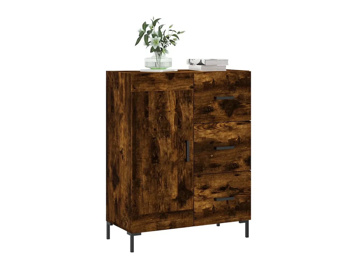 Aparador de madera de ingeniería roble ahumado 69,5x34x90 cm ES12696