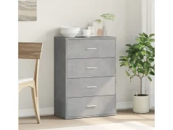 Aparador de madera de ingeniería gris hormigón 60x31x84 cm ES240088