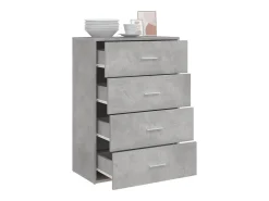 Aparador de madera de ingeniería gris hormigón 60x31x84 cm ES240088